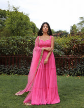 Ranii Pink Ruched Anarkali